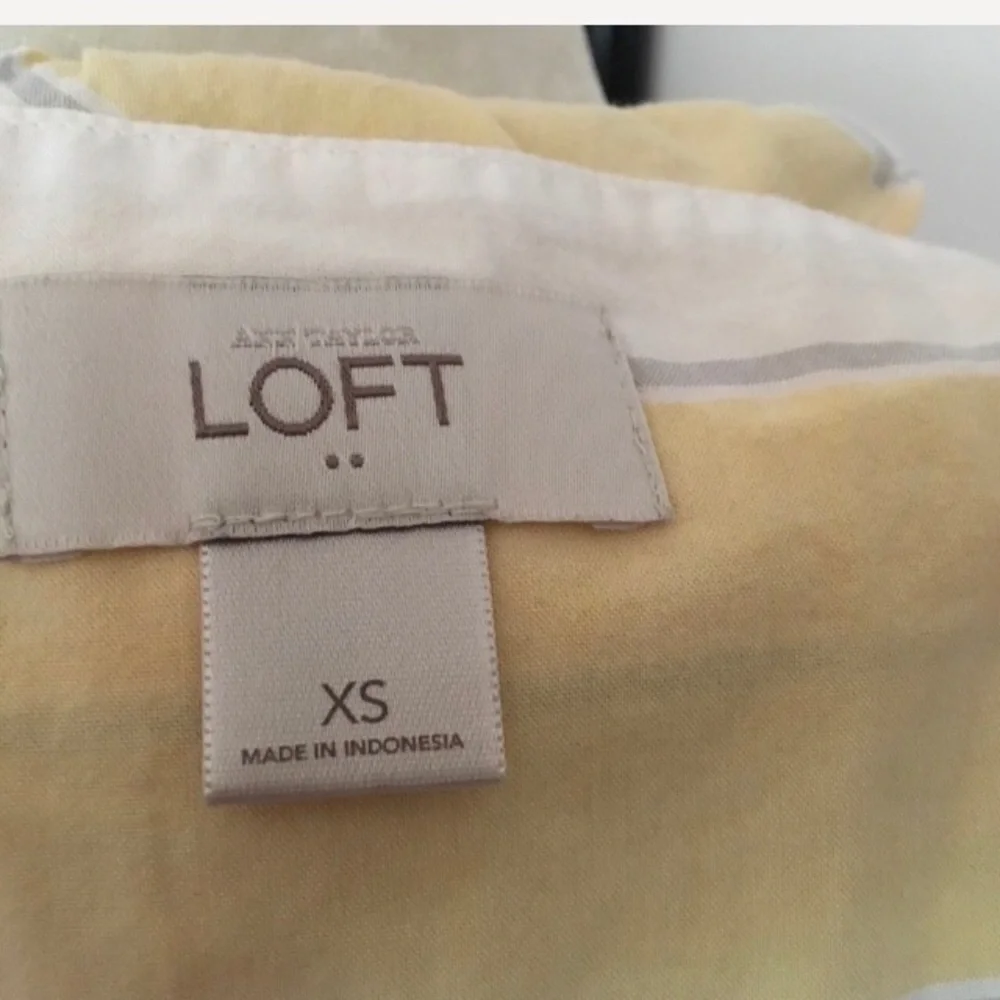 Ann Taylor Loft Yellow White Sleeveless Top Size XS - Picture 5 of 6